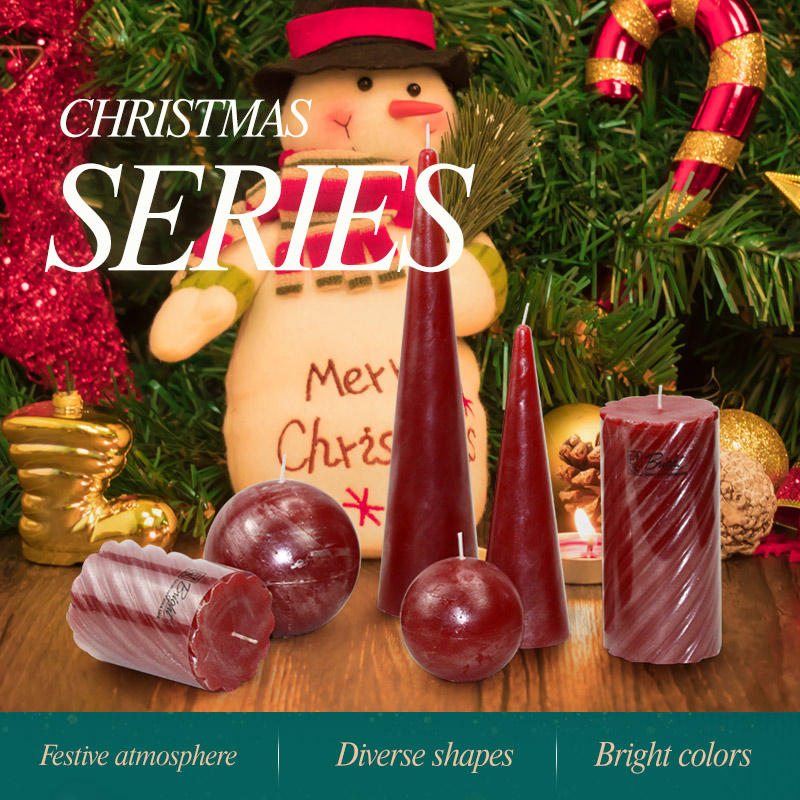 diverse-shape candle with smooth and distressed surface