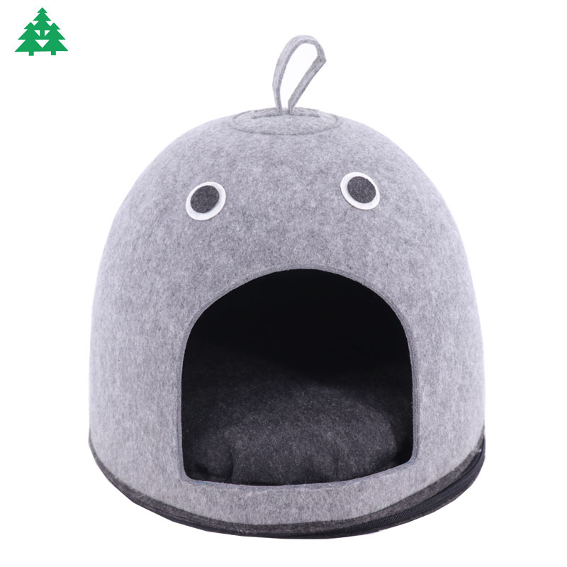 Cute felt pet bed pet basket cat basket with handle