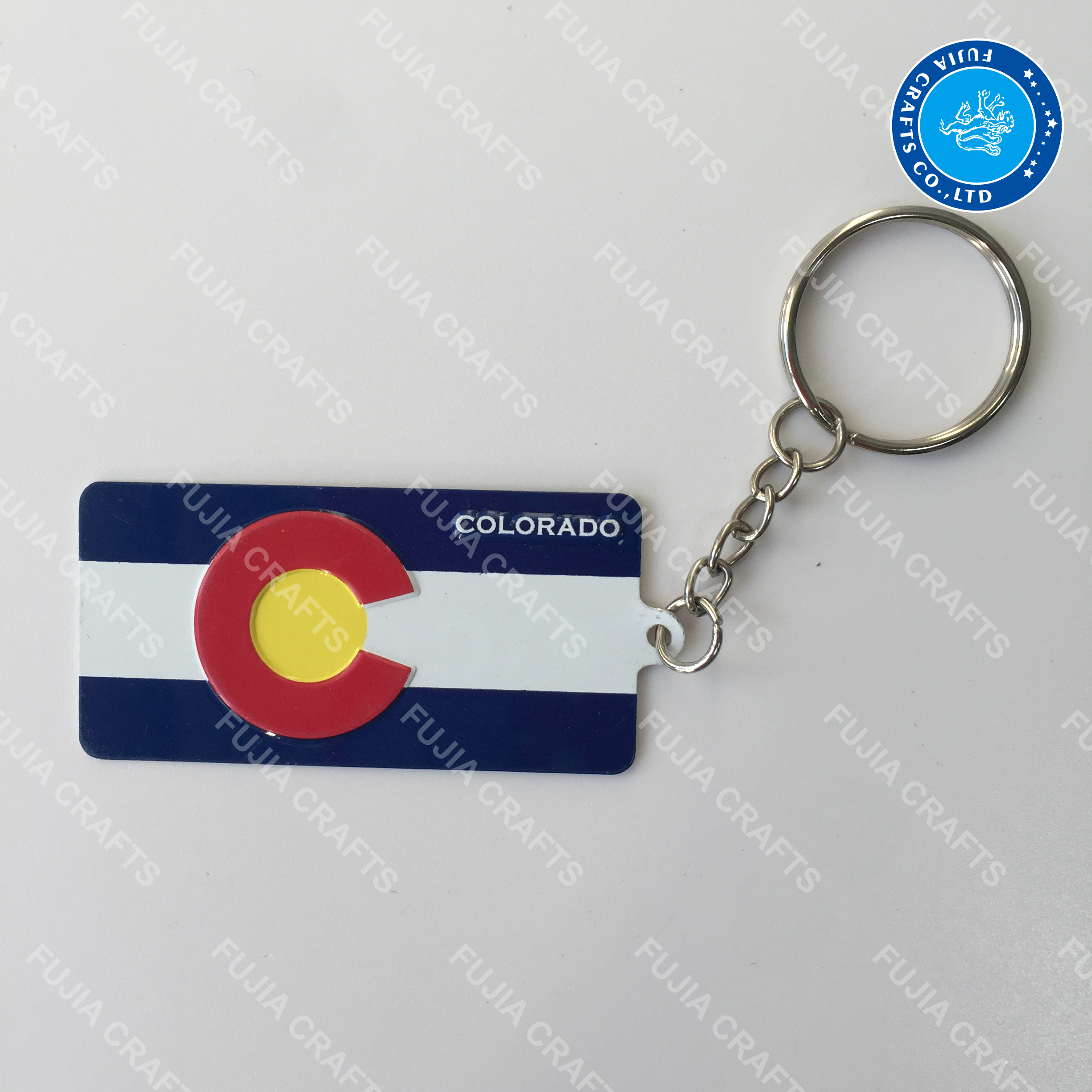 Customized high quality embossed shape aluminum keychain