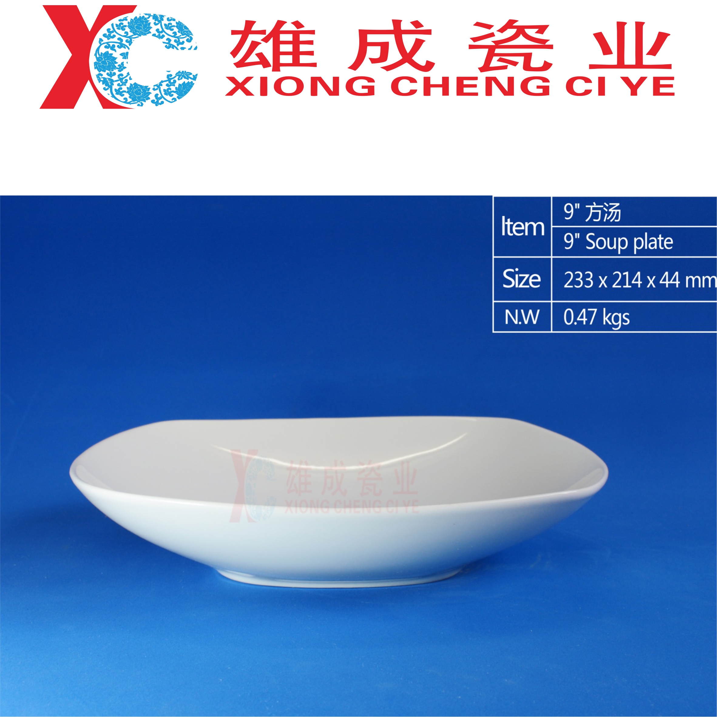 9‘’ square soup plate