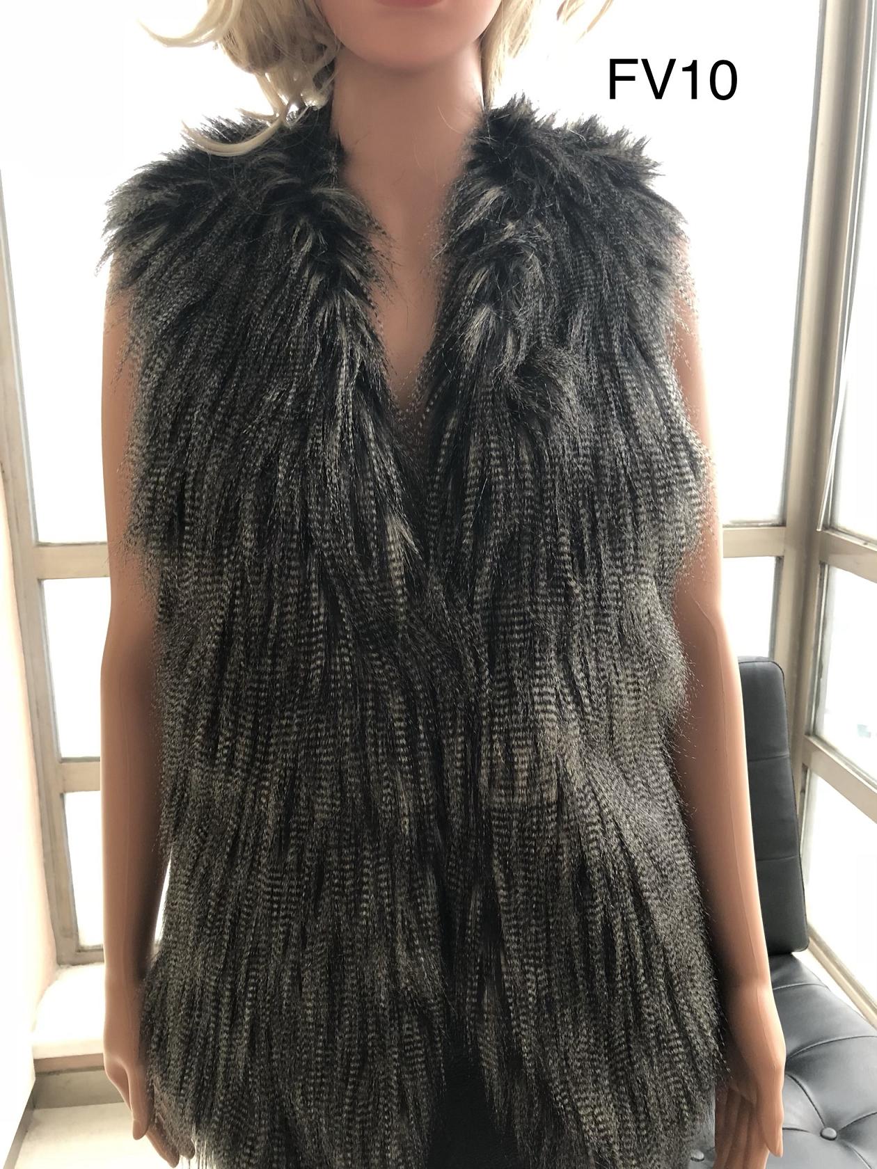 Ladies Jacquard Faux Fur Vest