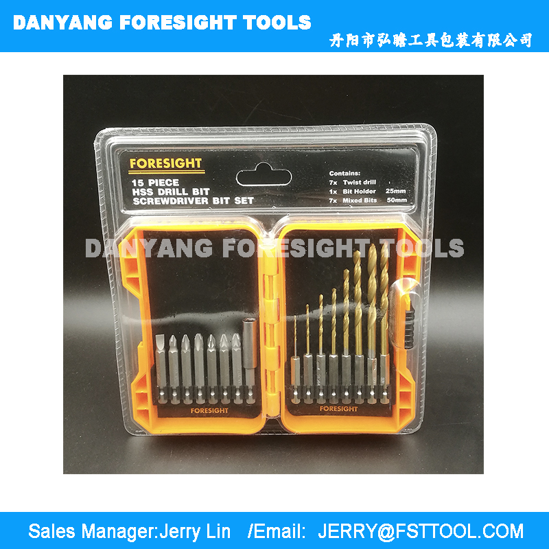 15pcs HSS twist drills set(Hexagonal shank)