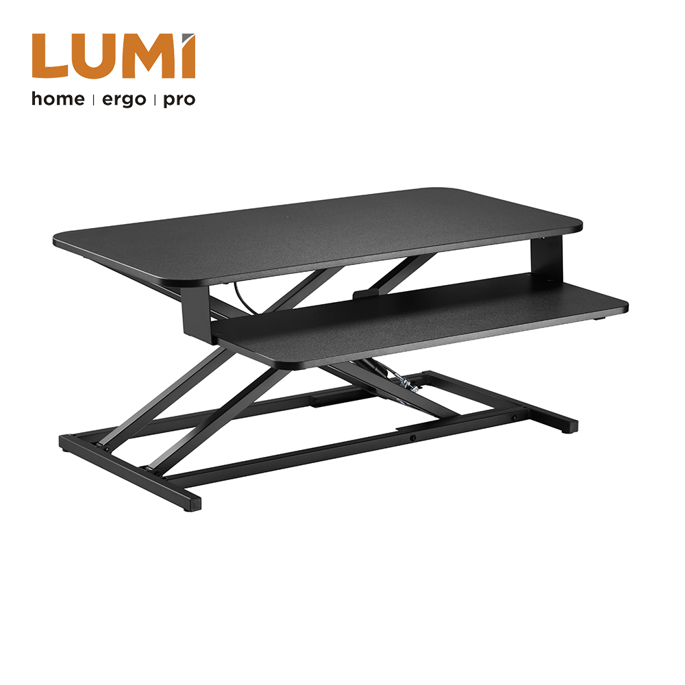 Gas Spring Sit-Stand Desk Converter with Keyboard Tray