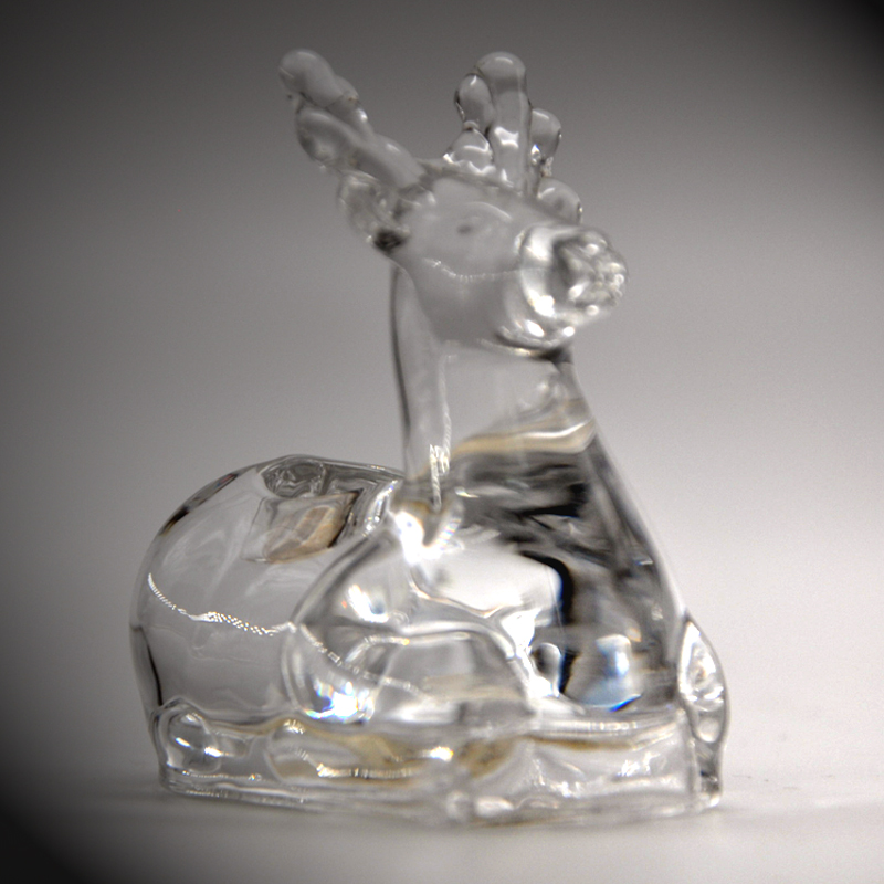 Glass deer glass candle holders