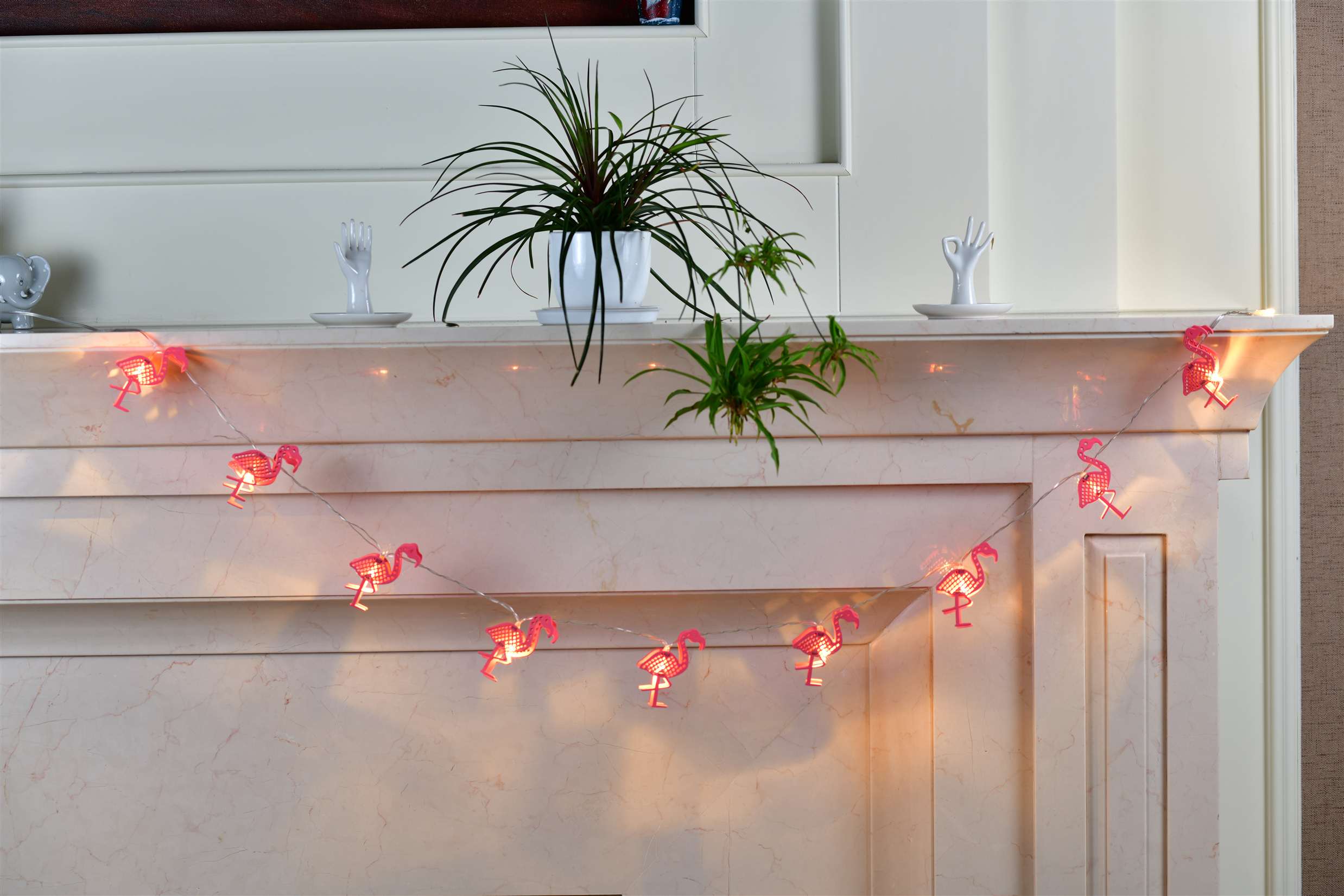 4.5V10L LED snake string lights with flamingo,clear wire,warm white bulb color,bulb space 15cm