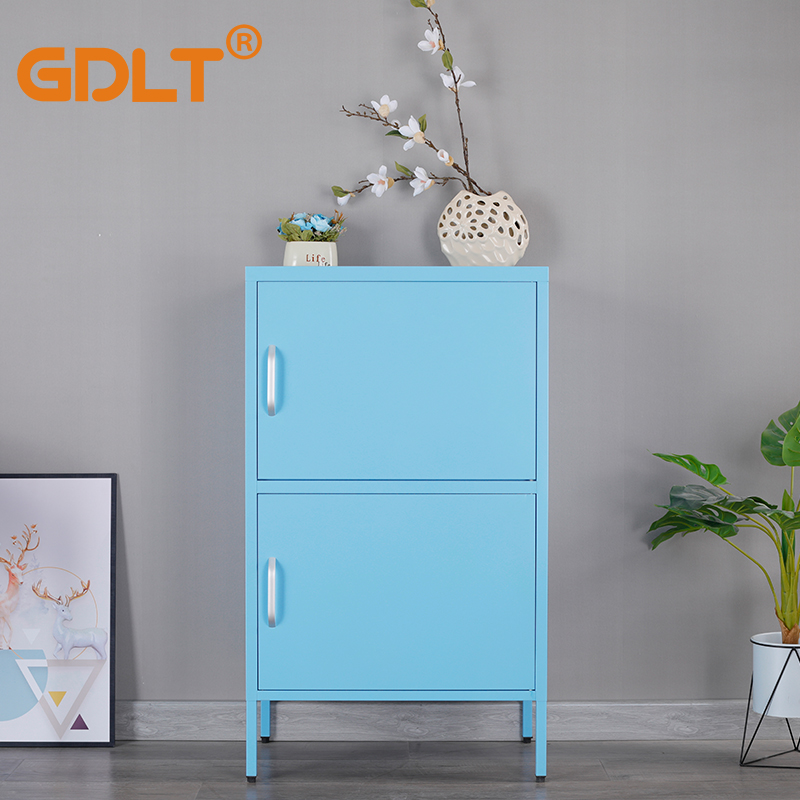 Household simple high foot steel two drawer storage cabinet