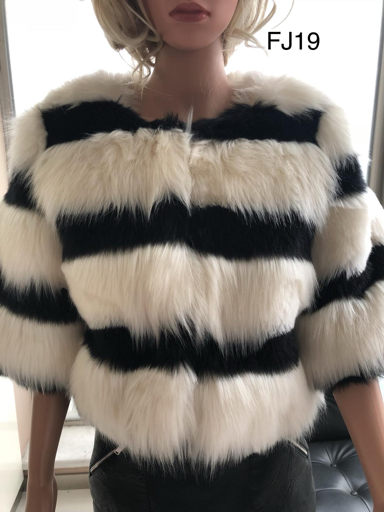 Ladies Jacquard Faux Fur Jacket