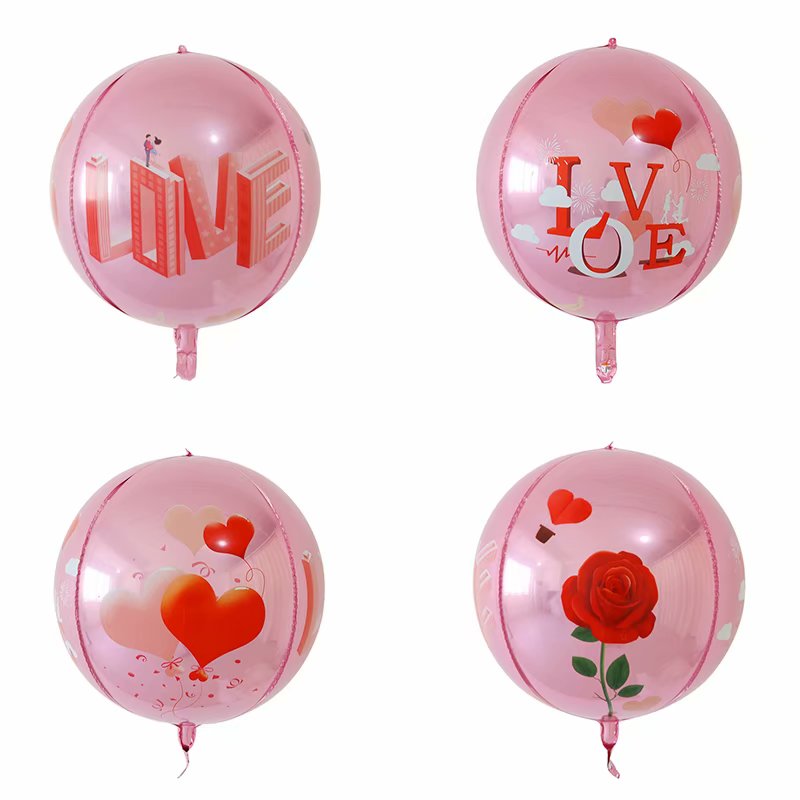 4D round metallic foil balloons