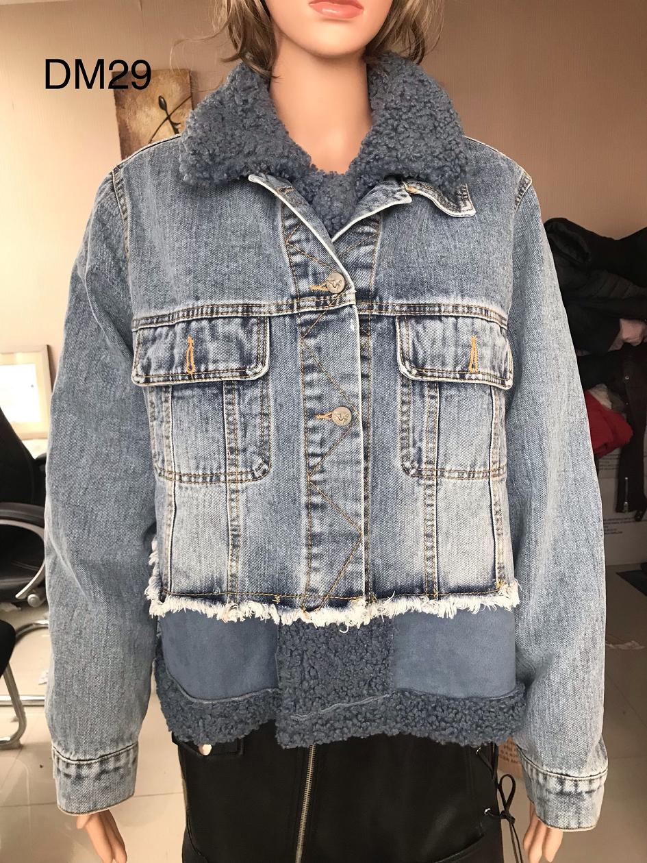 Ladies Print Embroidered Beaded With Fur Denim Jacket