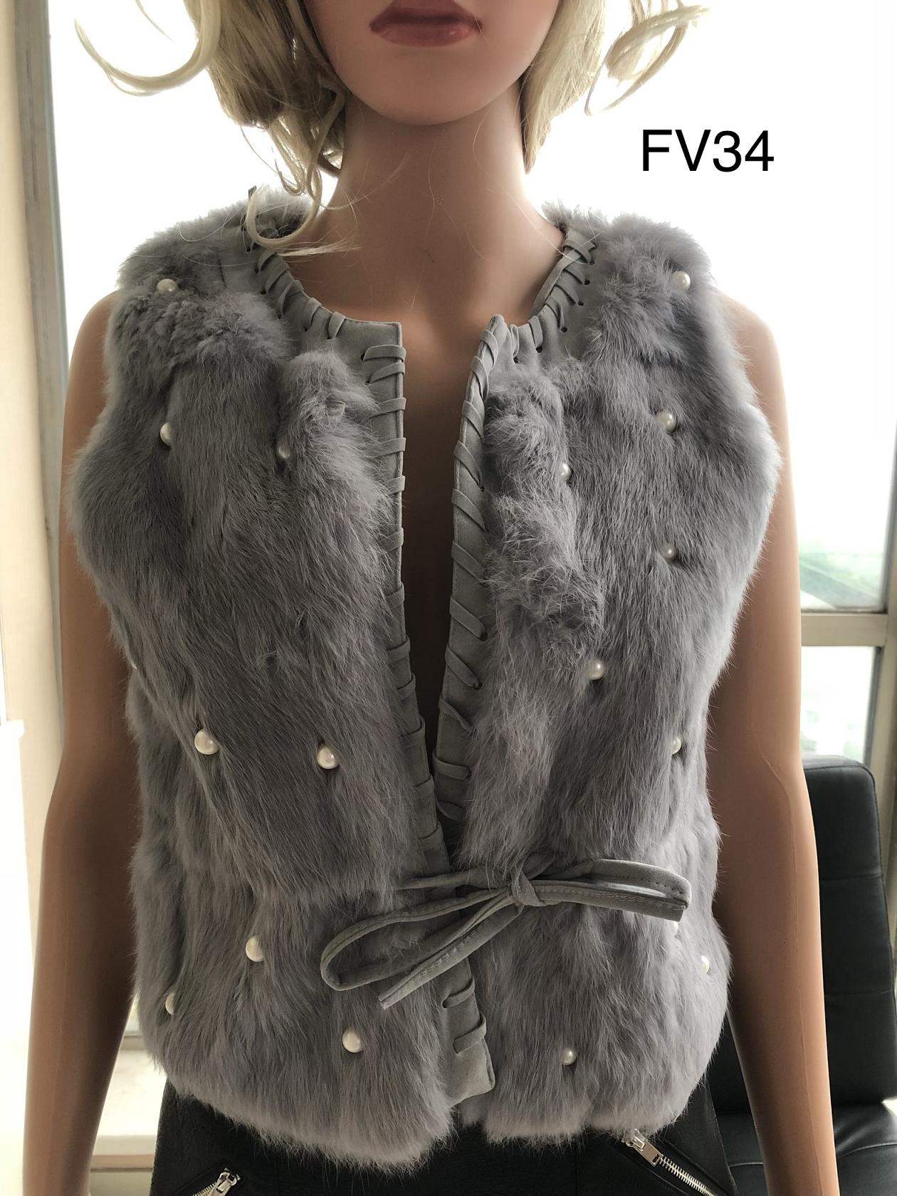 Ladies Jacquard Faux Fur Vest