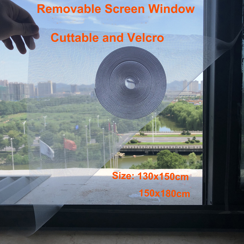Polyester screen with velcro,mosquito net, polyester insect screen,removable screen window