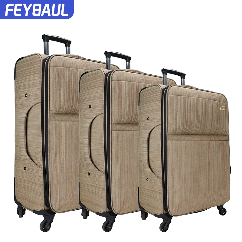Anti-scraping soft luggage fancy trolley luggage Polyester case luggage