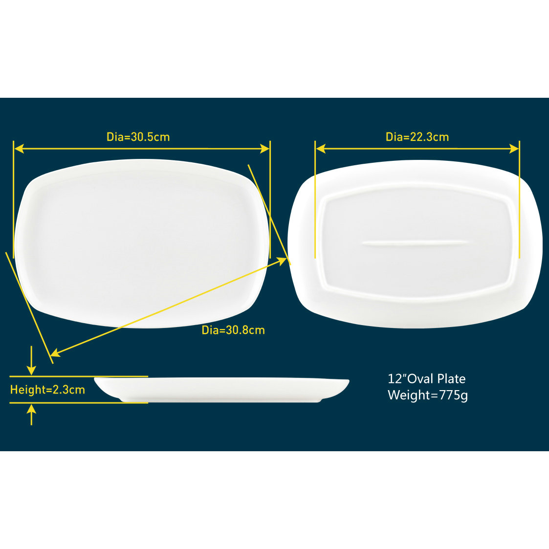 Square 12" Oval Plate