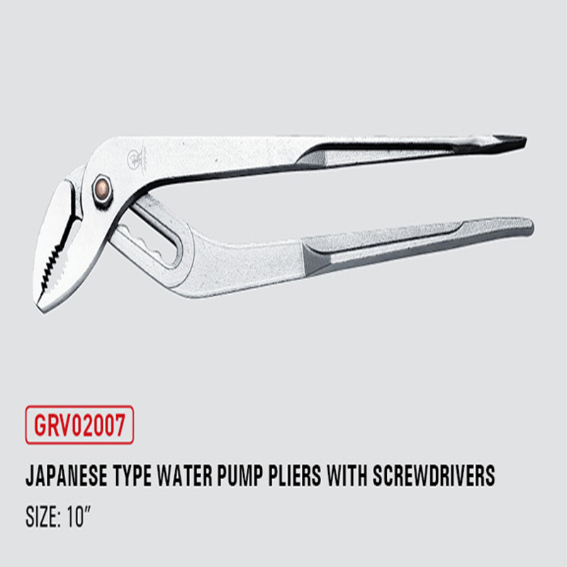 Japanese type water pump pliers with screwdrivers