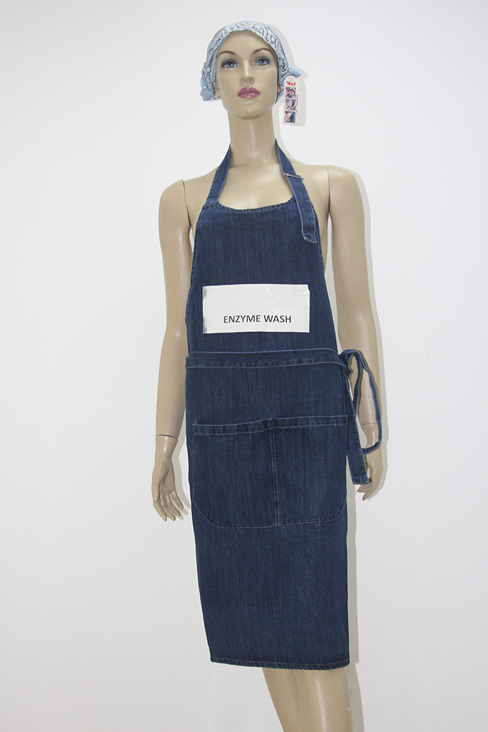 blue denim apron