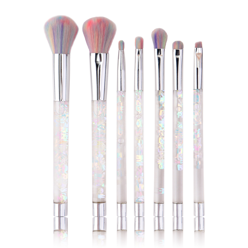 7pcs Crystal Glitter Handle Makeup Brush Set