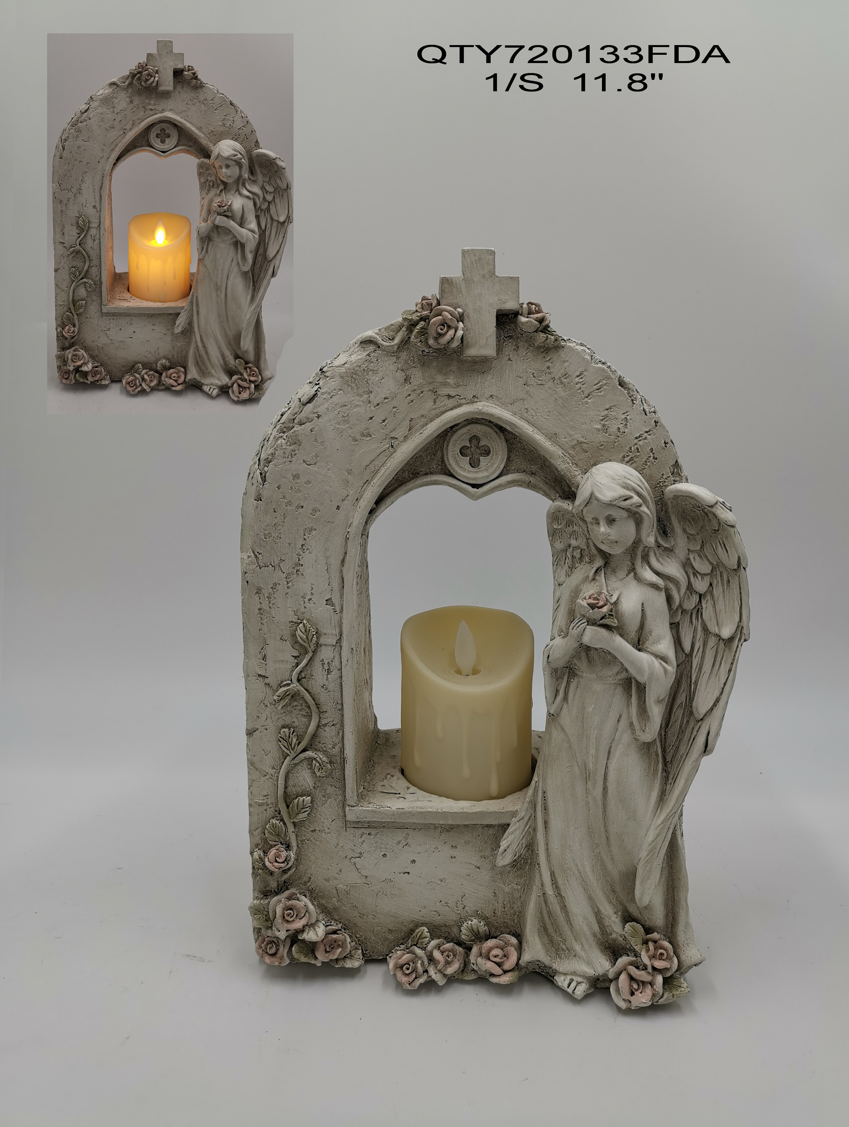 Garden decorations the cemetery Angel with LED candle