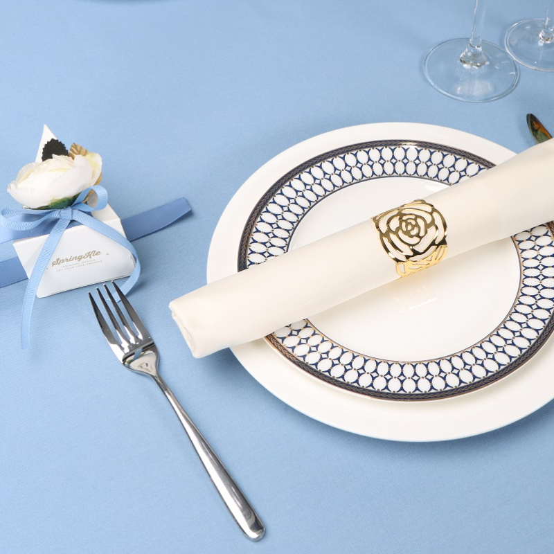 100% spun polyester MJS solid color table cloth