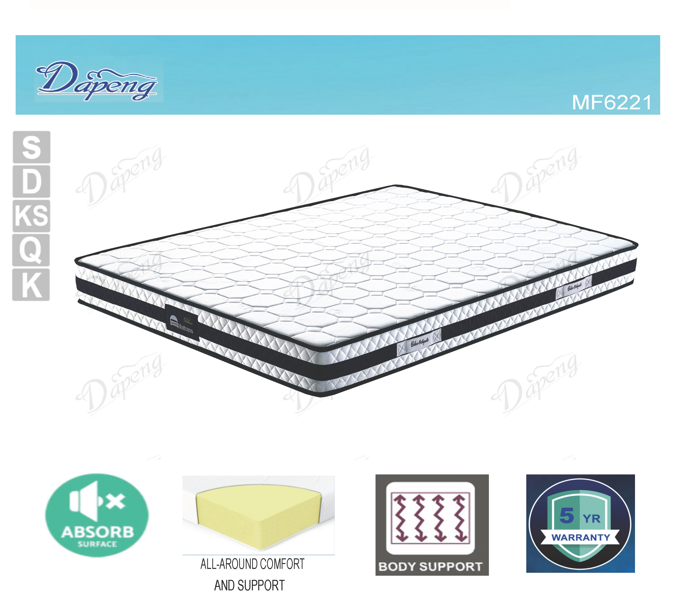 Deluxe Support High Density Foam Mattress (Two Sided Use) )