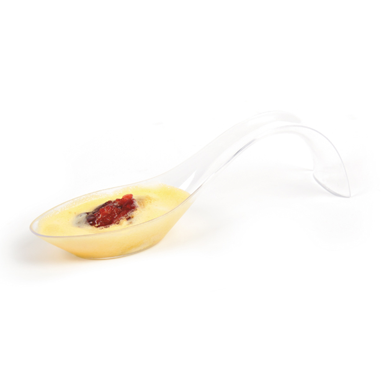 Unique shape design disposable food serving decorative spoon plastic for sale GMF