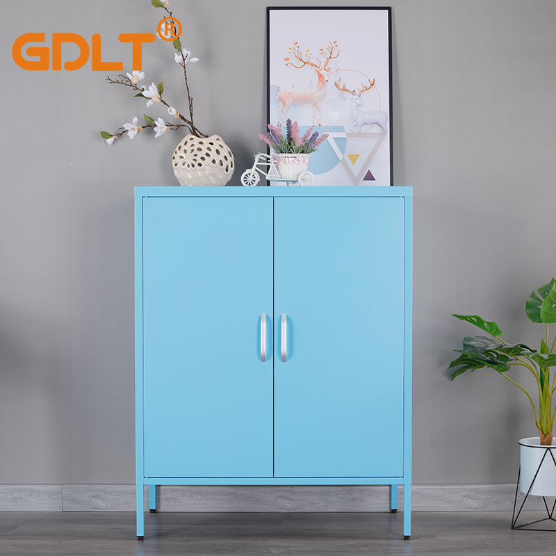 Steel high low cabinet 2 door home cabinet