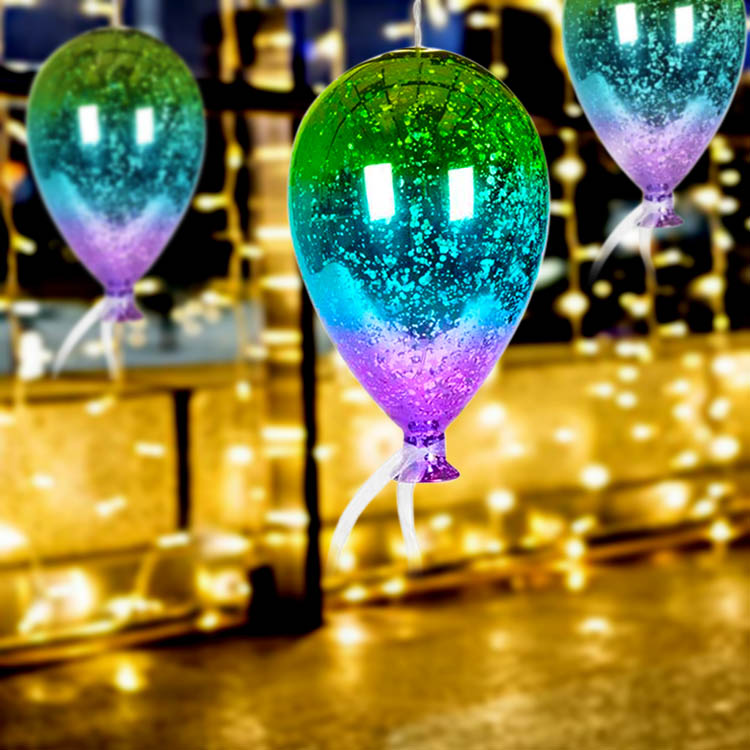 3-tone illuminated glass balloon Christmas ornament