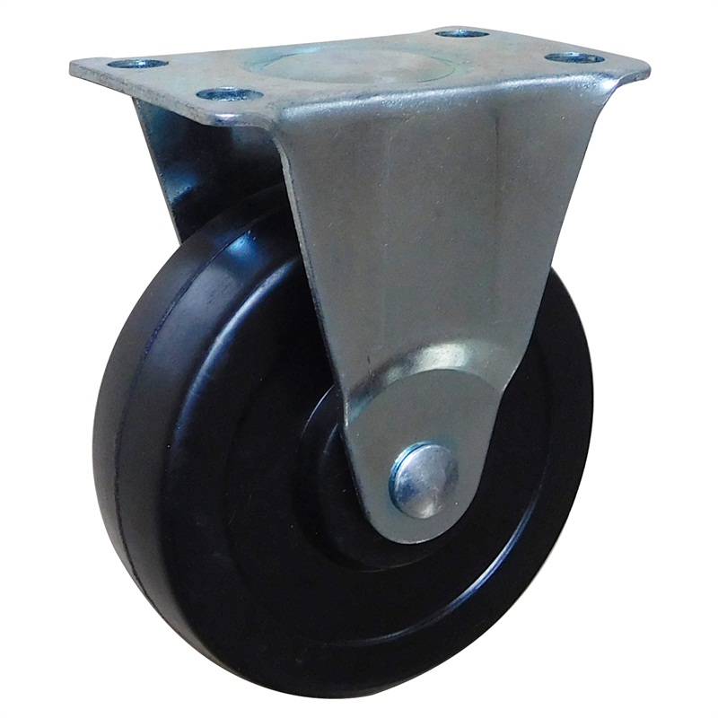 3 inch black rubber light duty rigid caster