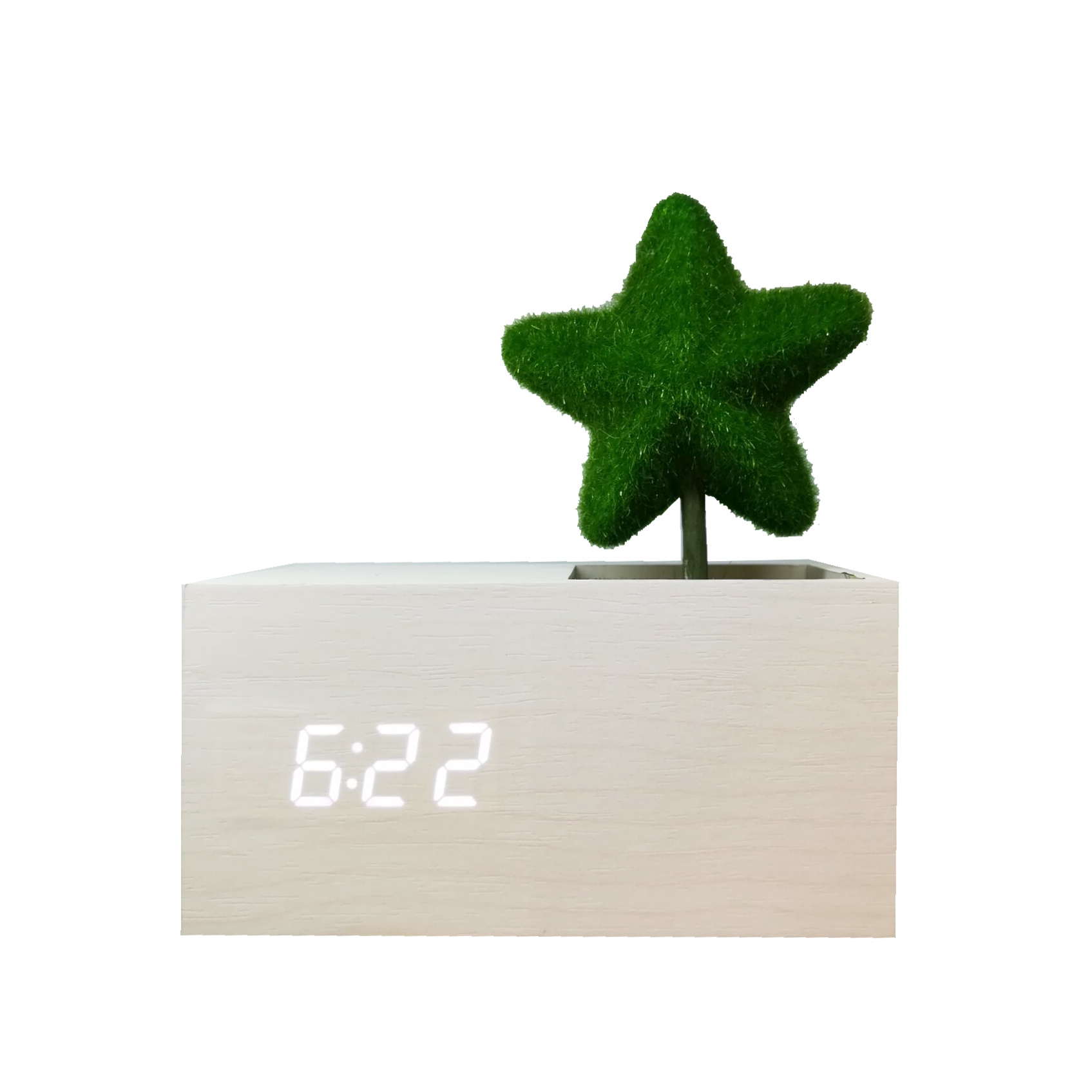 Newly Multifunctional Smart Wooden LED Penholder Clock Et546