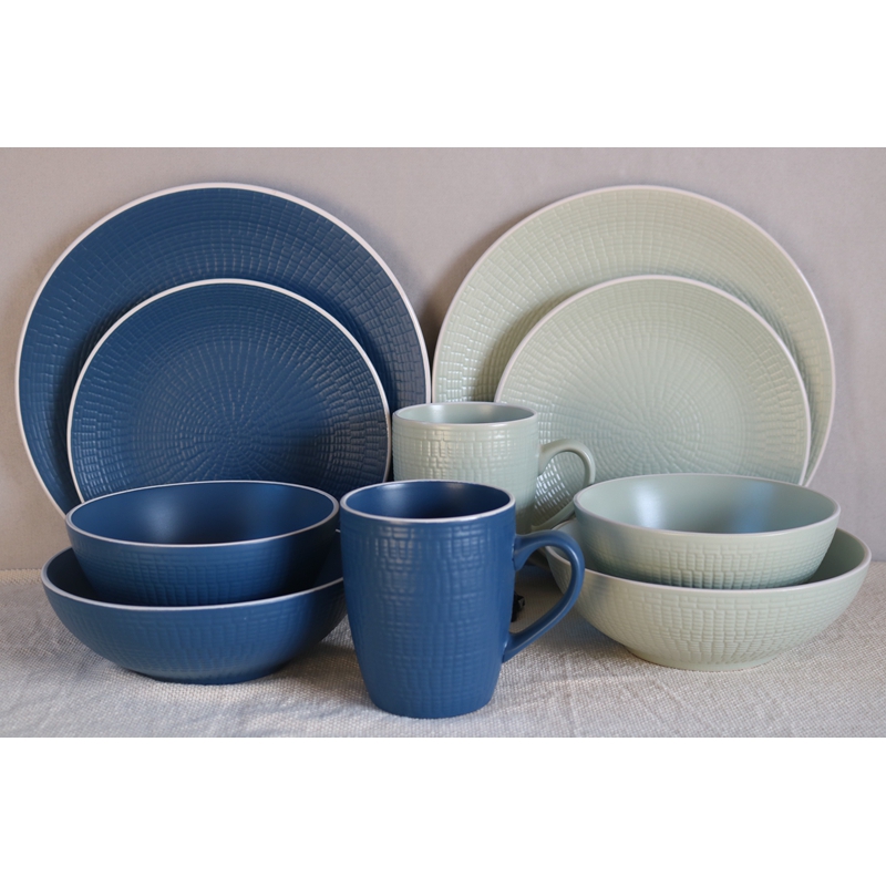 Embossment with color glaze dinnerware