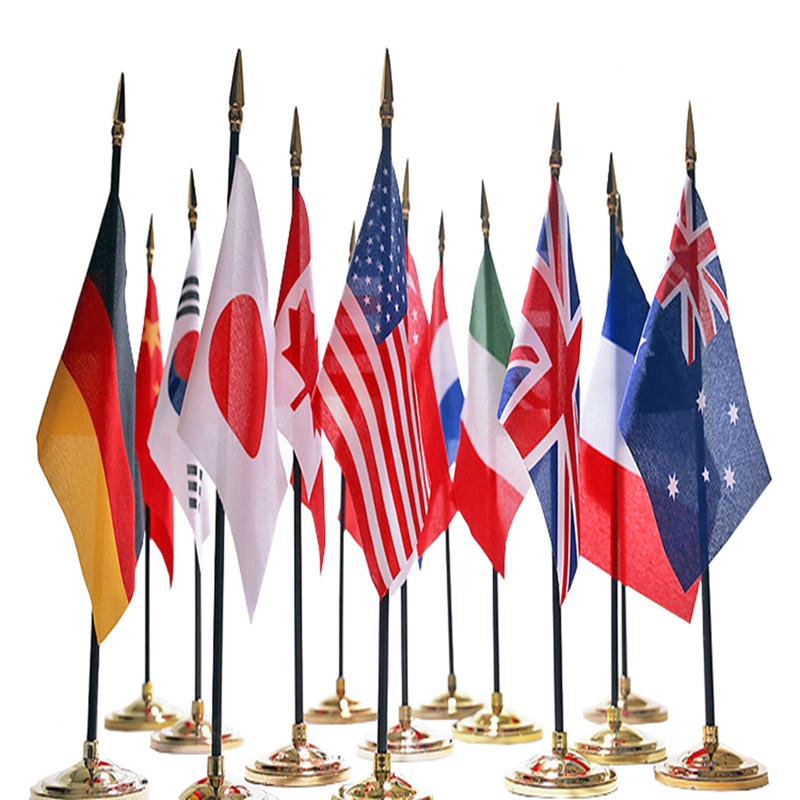 stainless steel table flag office decoration/desk flag