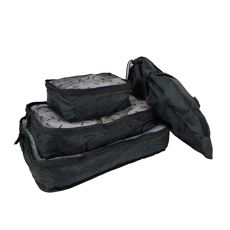 5 pcs Foldable Packing Travel Organizer Cubes Set-L/M/S/Drawstring bags