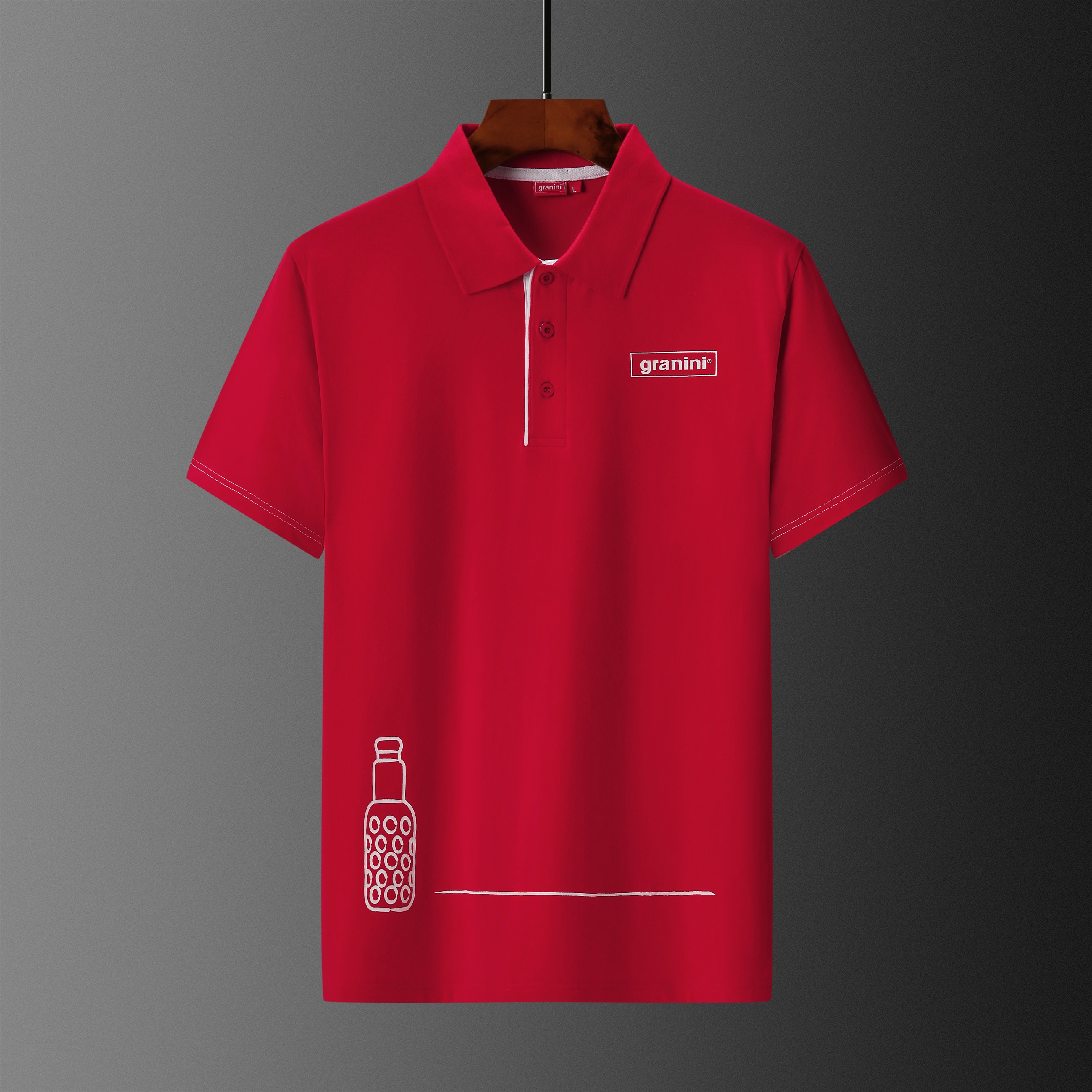 Men's short sleeve printing polo shirt, CVC