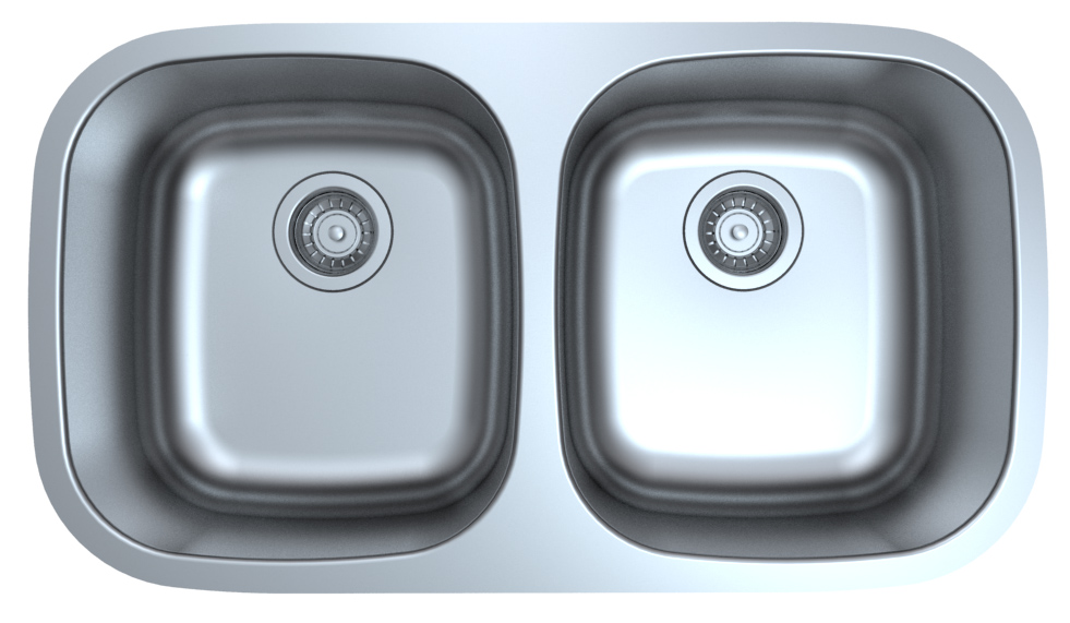 Stainless Steel Undermount 50/50 Double Bowl Sink