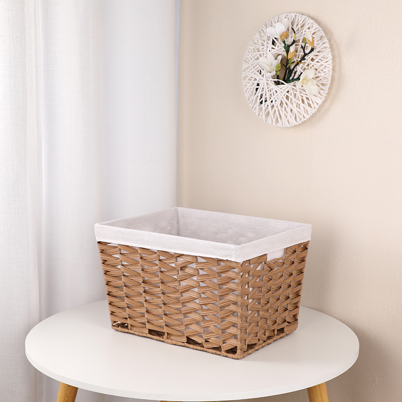 Square plastic storage basket