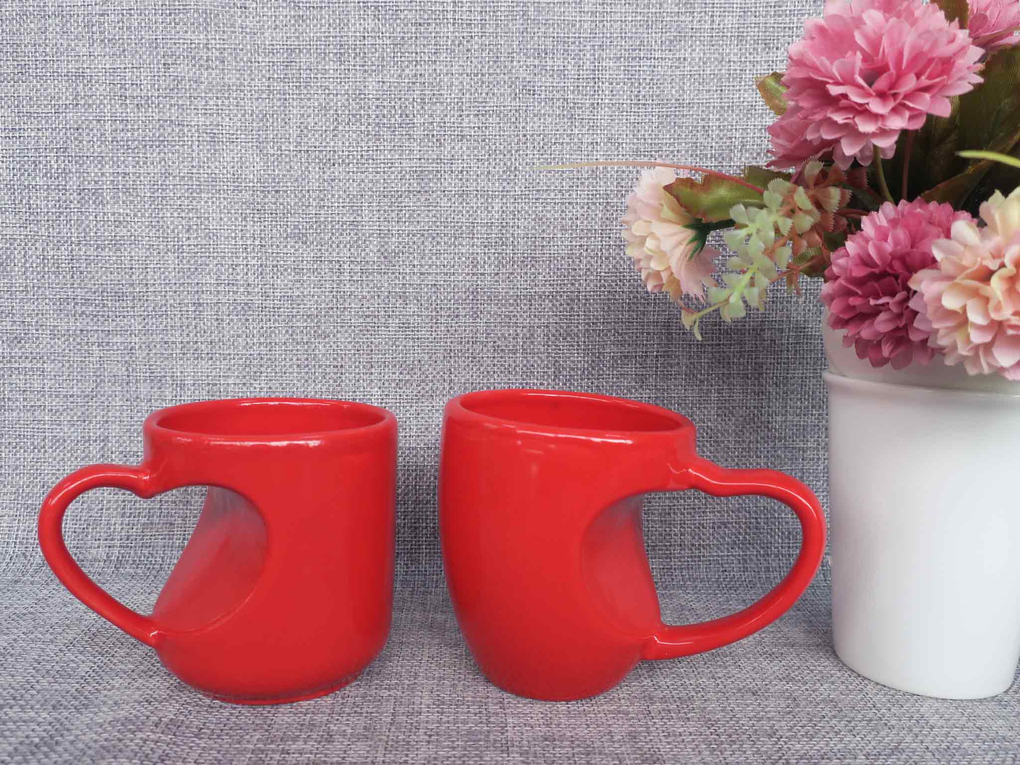 Heart handle mug,coffee mug,cup, milk mug, decal mug, gift ,promotion ,hot sell