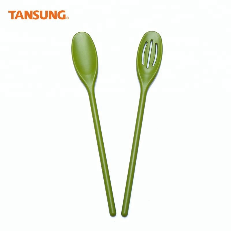 2 pcs High Quality Ice Cream/Salad Plastic Slotted Spoon Set