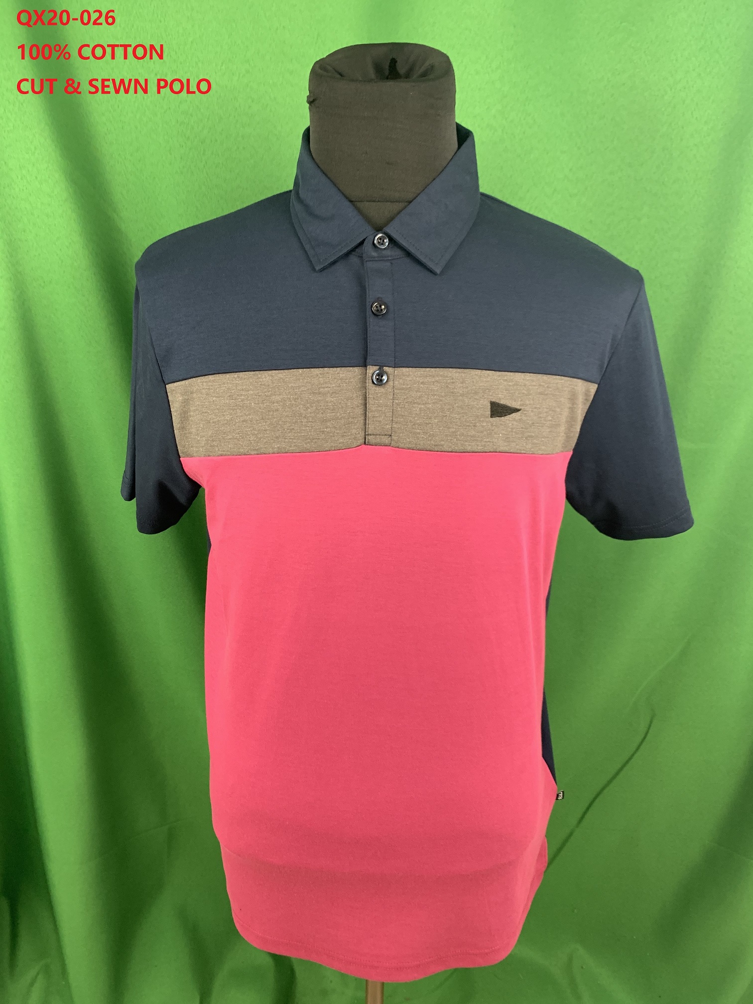 Qx20-026 100% Cotton Cut & Sewn Polo