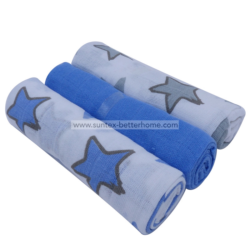 3pcs set 100% Cotton Muslin Baby Diapers