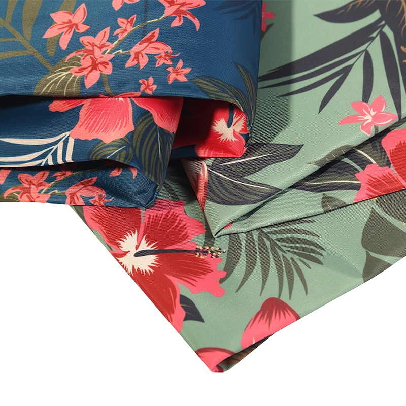 100% Polyester Woven Weft Twist Imitated Memory Flowers Print Fabric For Garment/Women Clothes