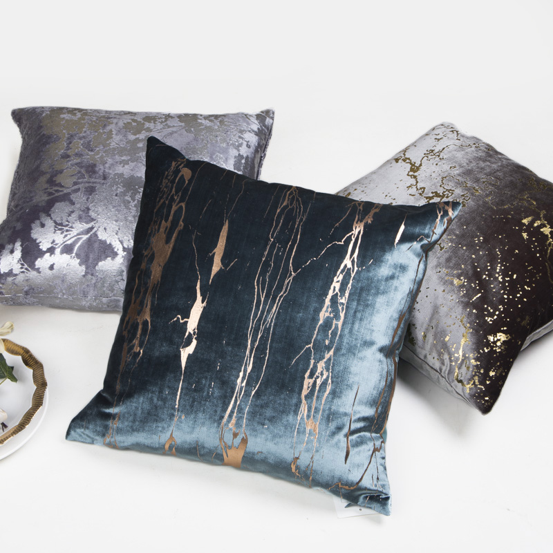 cushion with gold/silver foil printing