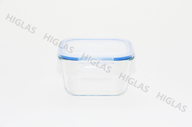 1.4l/0.95l Square Borosilicate Glass High Food Container With Pp Lid