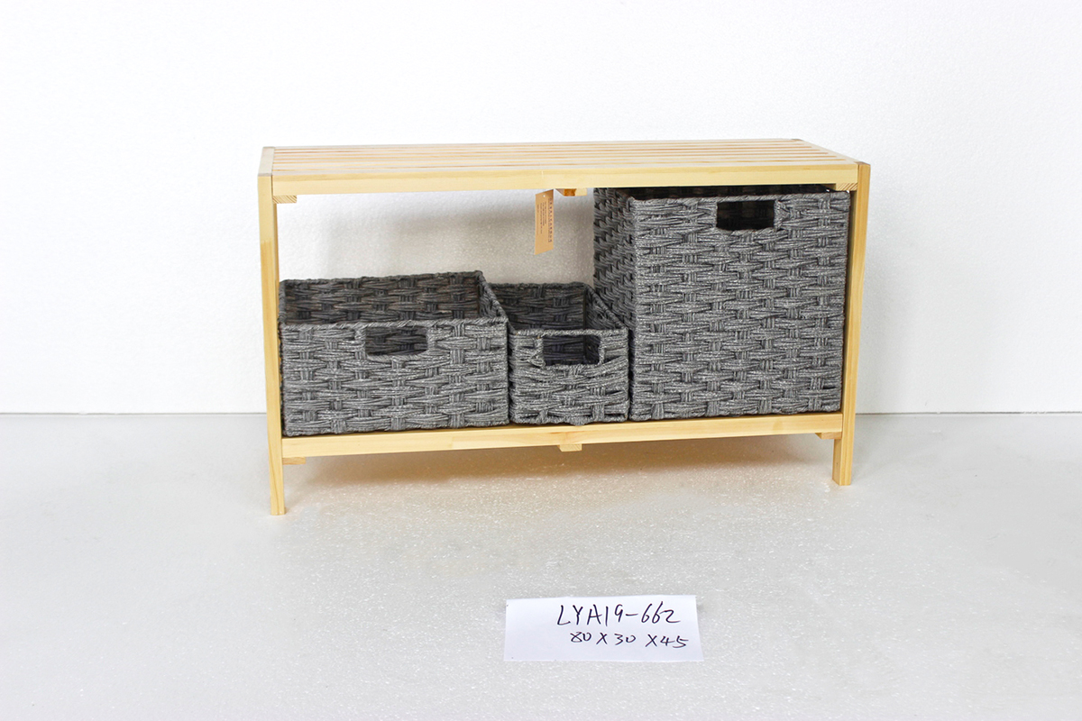 Modern furniture 2 tiers wooden shelf for living room