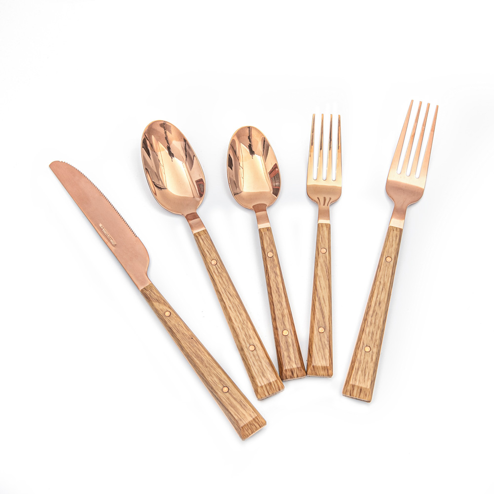 High quality polish stainless steel cutlery set flatware set with ABS plastic handle promotion