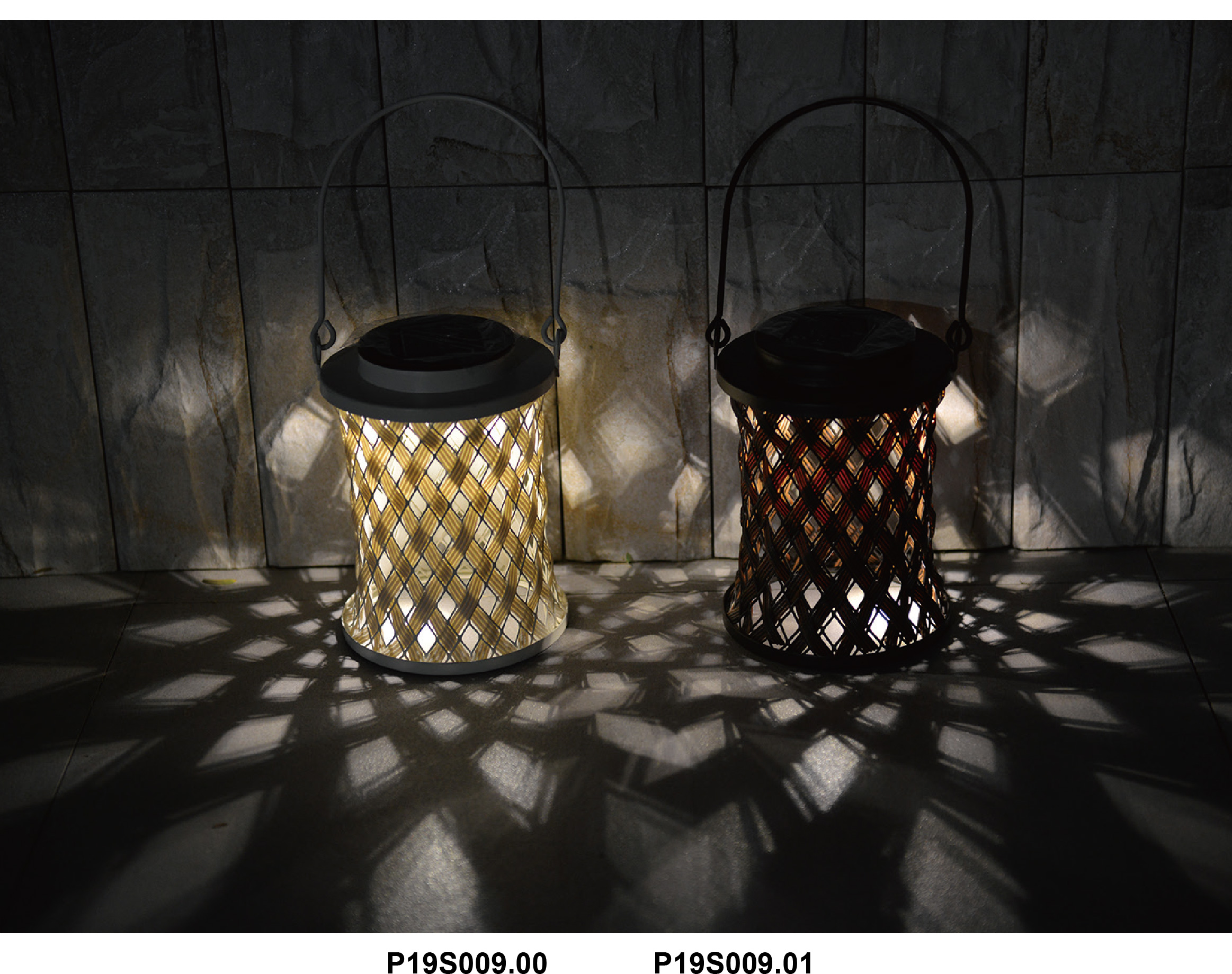 Solar wicker lantern