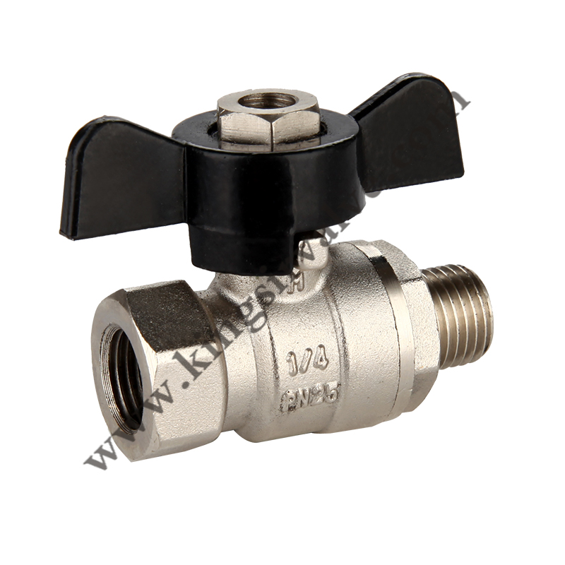 Butterfly handle brass ball valve