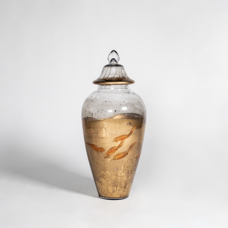 Glass Vase / Hand-painted Vase: Fishes