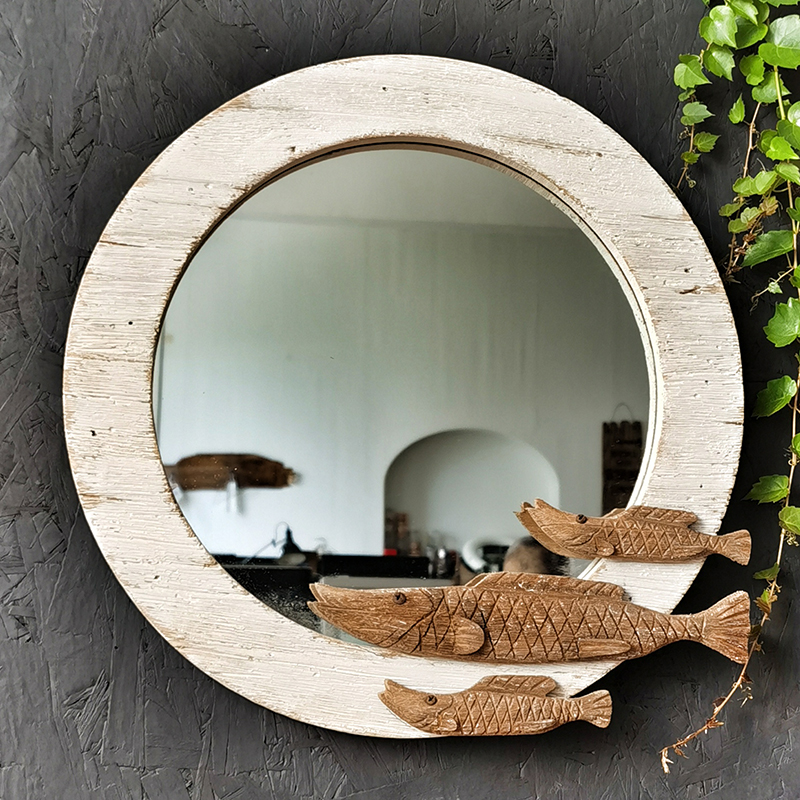 Wood wall mirror