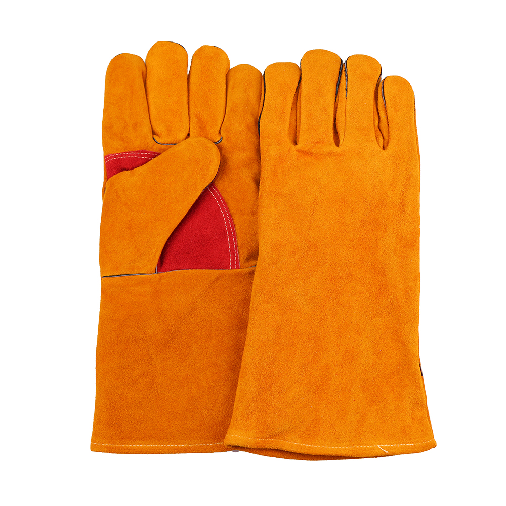 Cow split leather welding glove high temperature objects surface