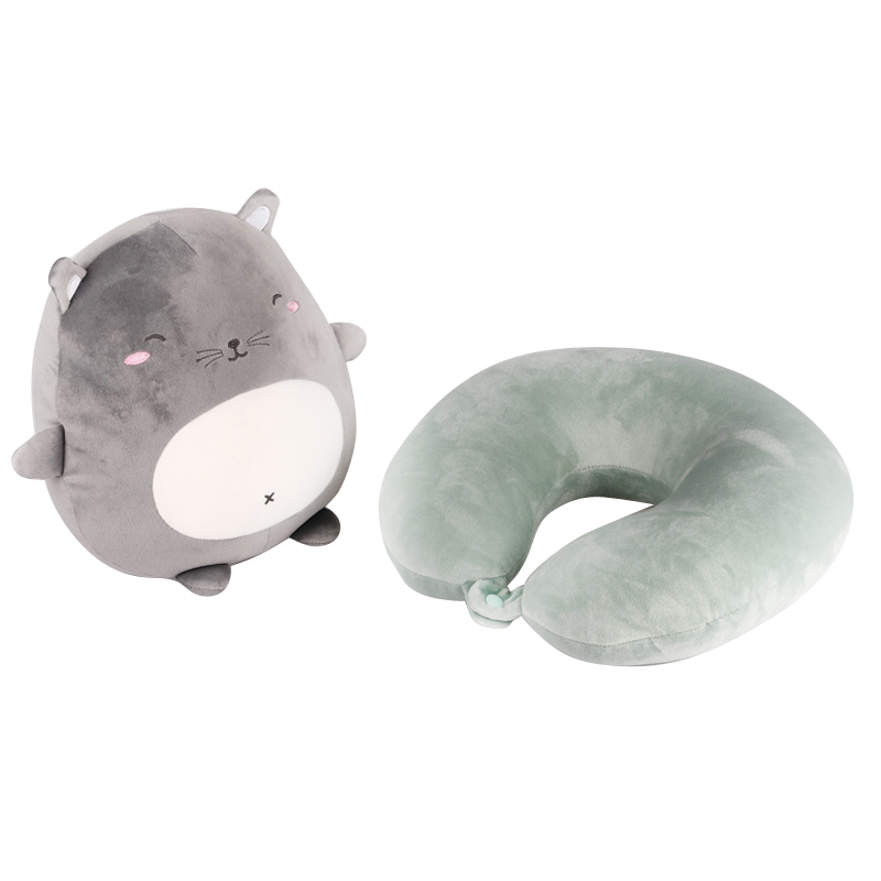 U shape microbeads 2 in 1 neck pillow