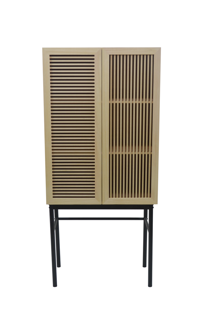 wooden bookcase with iron foot